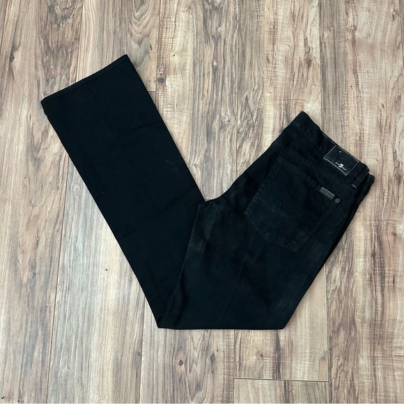 NWT 7 For All Mankind Black Boot Cut Jeans Stretchy • Size: 32x35 - Picture 3 of 12